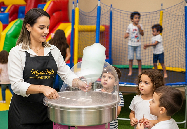 Máquina de Algodão Doce em Festa