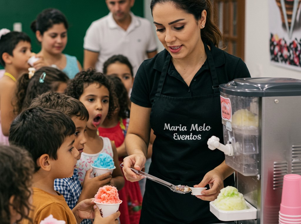 Serviço de gelados para crianças numa festa