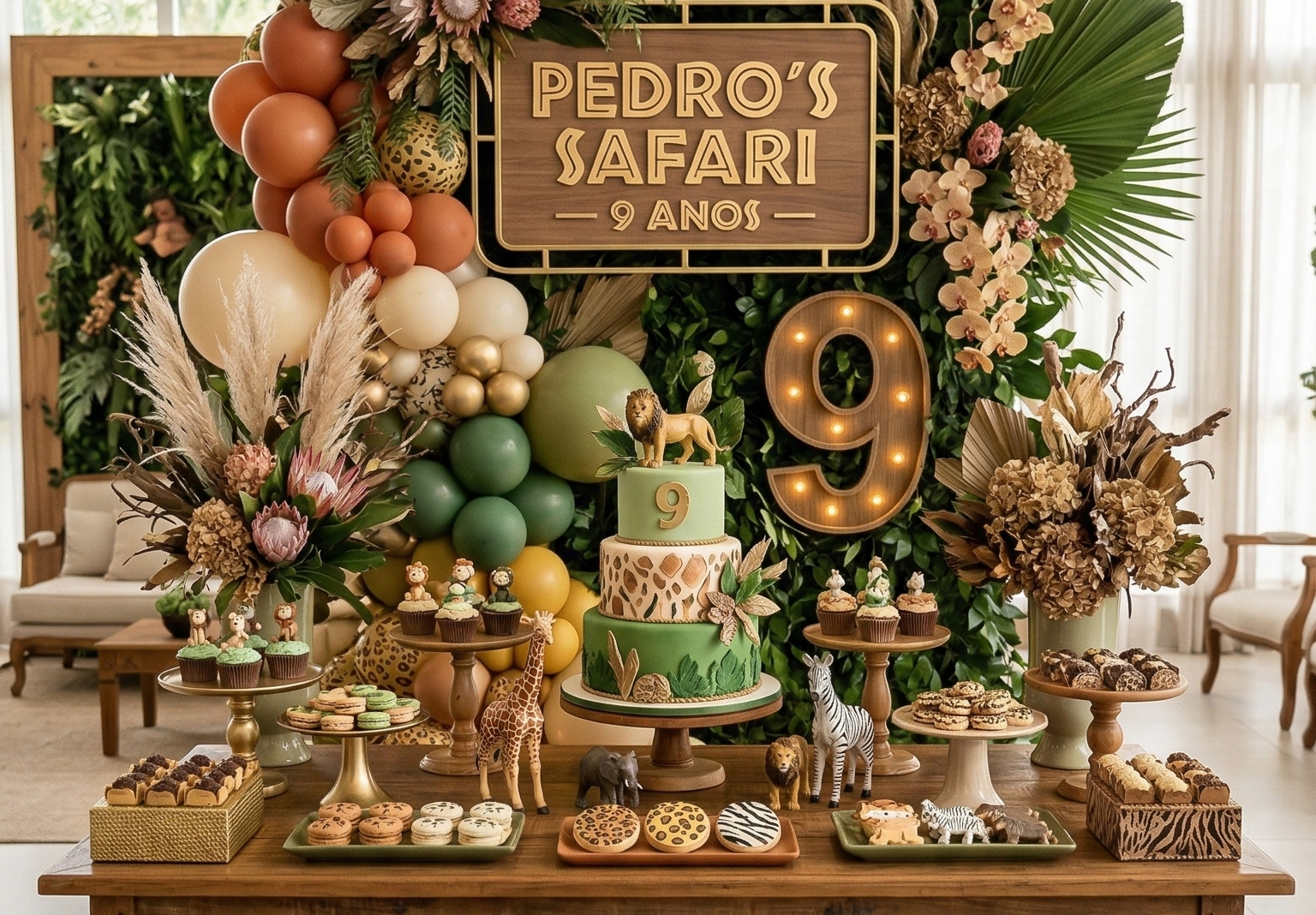 Decoração de aniversário com tema safari